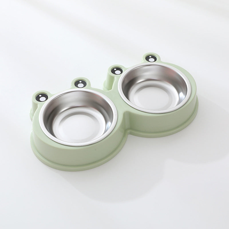 Stainless Steel Double Pet Bowl – Water + Food