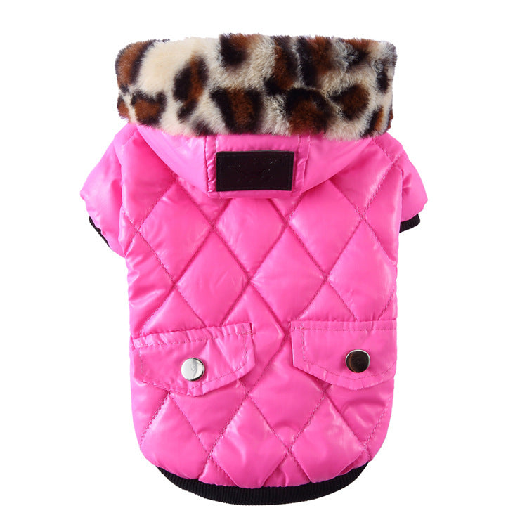 Autumn & Winter Dog Coat – Cozy Fur Collar, Warm & Stylish