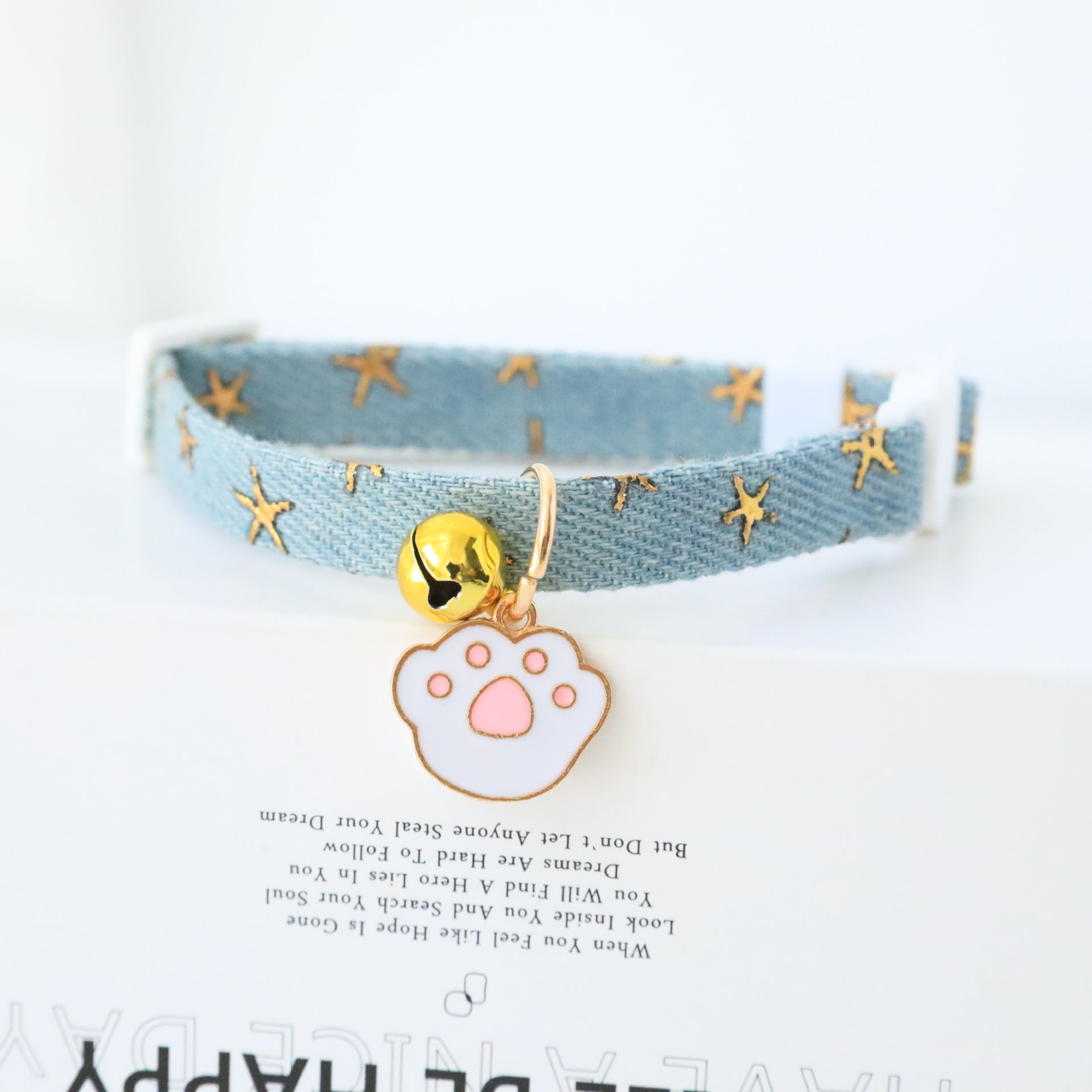 Cute Pet Collar with Safety Buckle & Bell
