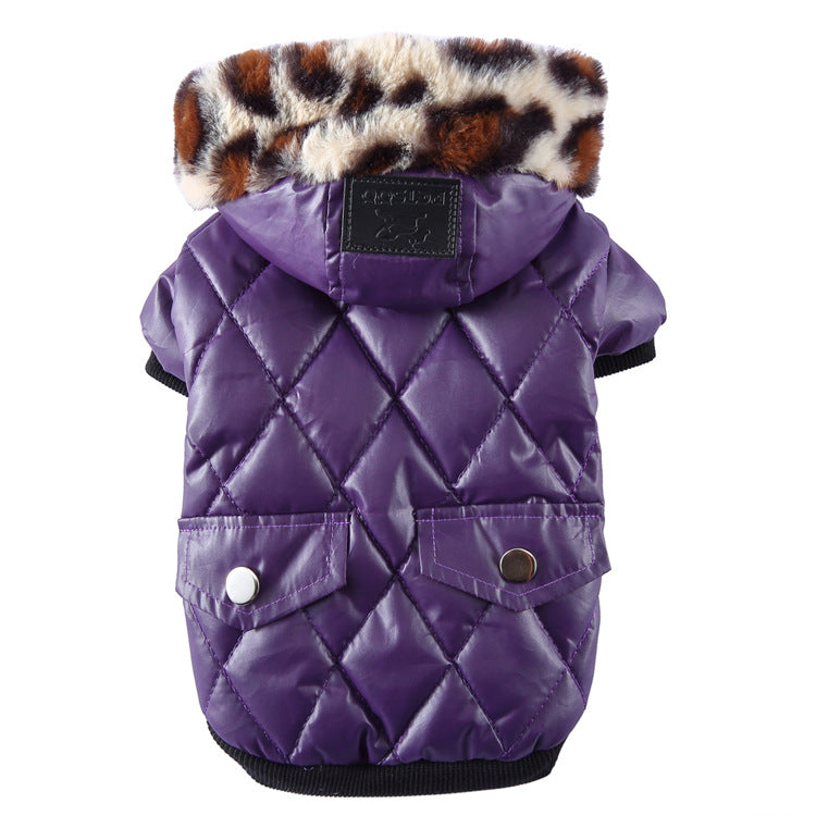 Autumn & Winter Dog Coat – Cozy Fur Collar, Warm & Stylish