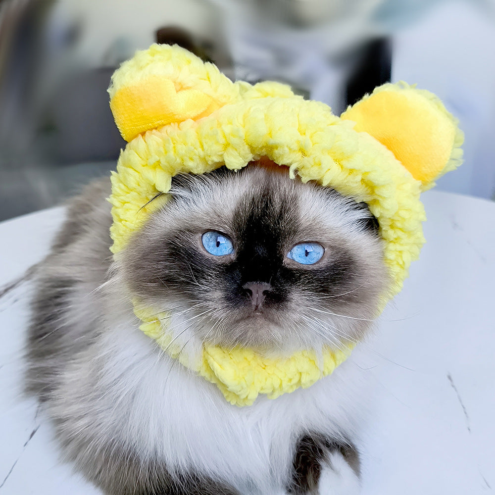 Pet Headgear Cute Dog Teddy Dress Up SUNFLOWER Cat Headdress Wig Cat Headgear Hat