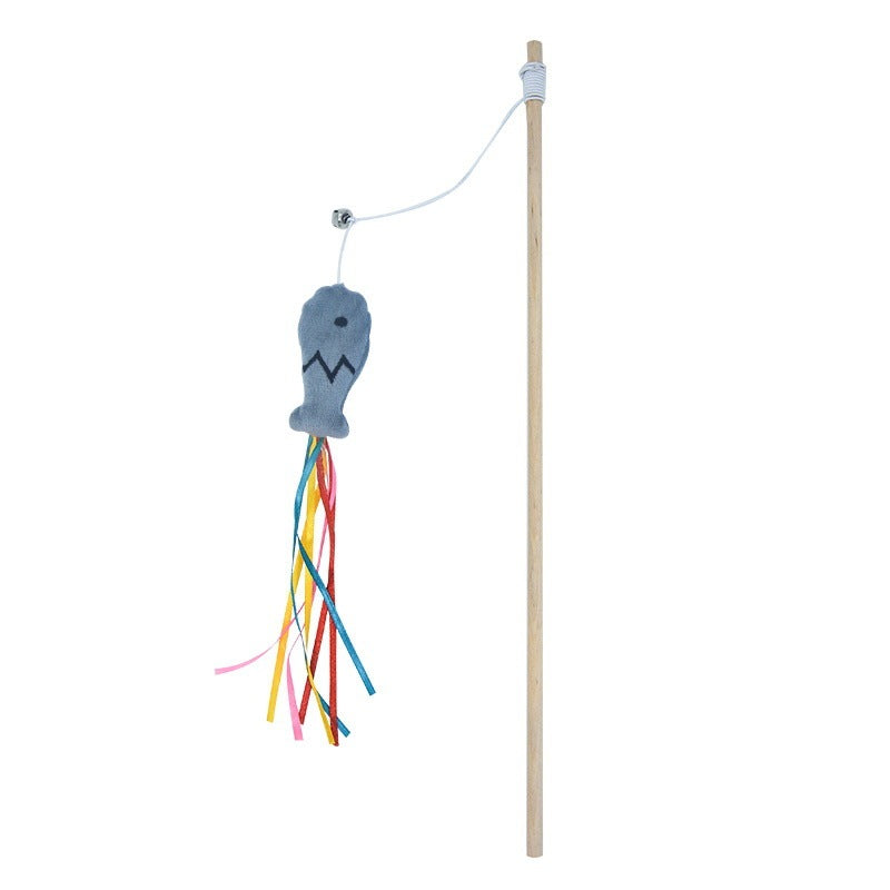 Colorful Cat Teaser Wand – Bells + Fish Design