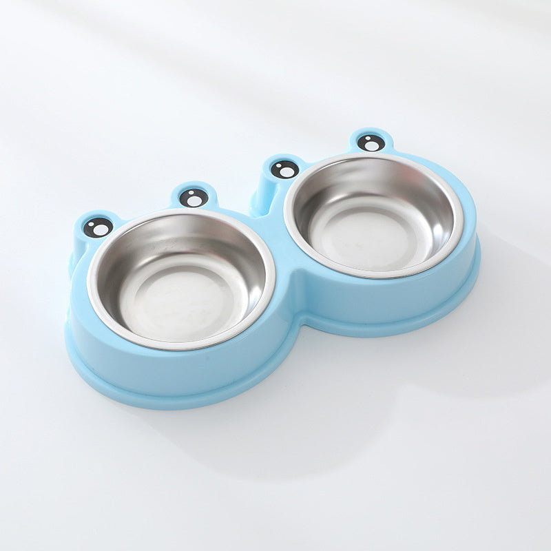 Stainless Steel Double Pet Bowl – Water + Food