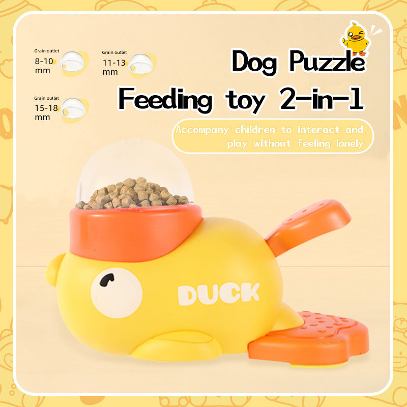 Interactive Dog Puzzle Feeder – Cute Duck Design