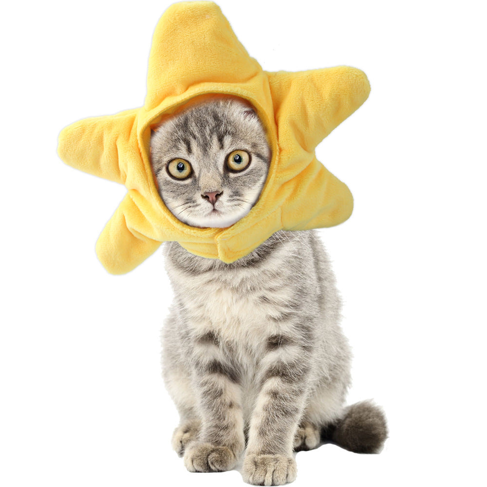 Pet Headgear Cute Dog Teddy Dress Up SUNFLOWER Cat Headdress Wig Cat Headgear Hat