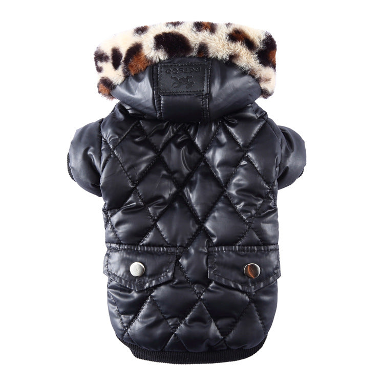 Autumn & Winter Dog Coat – Cozy Fur Collar, Warm & Stylish